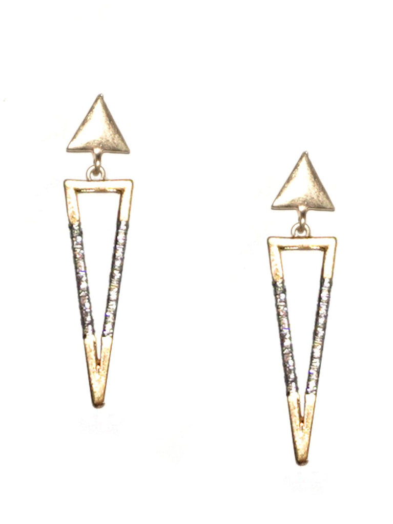 Thread Wrapped Triangle Earring