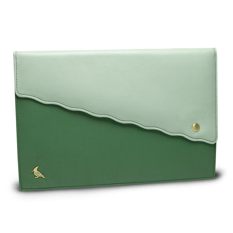Green Leather Portfolio - Swan