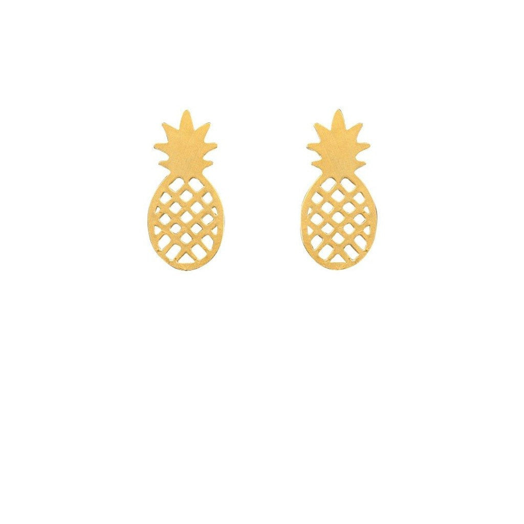 Dainty Pineapple Studs-Gold Plated