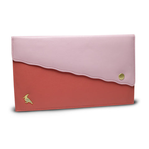 Pink Leather Document/Photo Holder - Swan