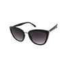 Womens Oversize Black Cateye Sunglasses with Metal Accents