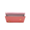 Pink Leather Business Card Holder Wallet - Swan