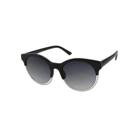 Unisex Black Sunglasses with Floating Metal Rim