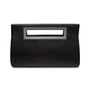 Black Grey Leather Clutch Handbag - Whippoorwill