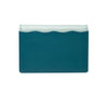 Blue Leather Business Card Holder Wallet - Swan
