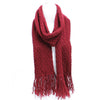 Red Winter Honeycomb Rectangle Scarf with Fringe