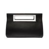Black White Leather Clutch Handbag-Whippoorwill