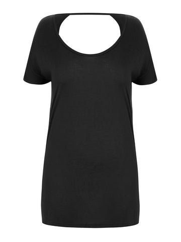 New! - Scoop Back T-Shirt in Black