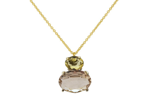 Rose Yellow Citrine Purse Necklace
