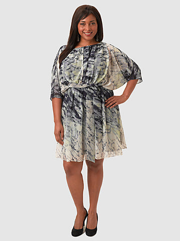 Amanda Printed Dolman Dress