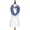 Sunflower Infinity Scarf With Tassel in Blue