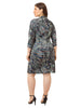 Abstract Animal Printed Faux Wrap Dress