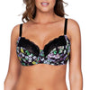 Ava Unlined Wire Bra In Black Floral
