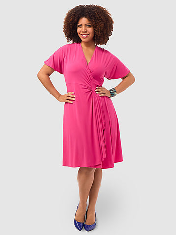 Jersey Wrap Dress In Pink