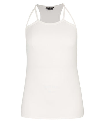 Cut Out Racer Tank In Ivory