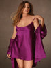 Satin Chemise with Lace Trim and Robe Set